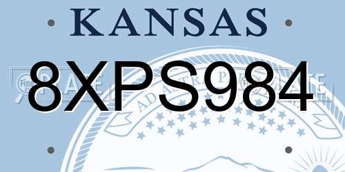 8XPS984 Kansas License Plate