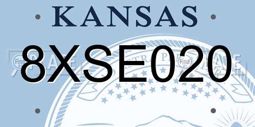 8XSE020 Kansas License Plate