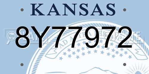 8Y77972 Kansas License Plate
