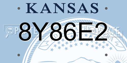 8Y86E2 Kansas License Plate