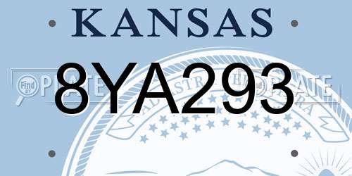8YA293 Kansas License Plate