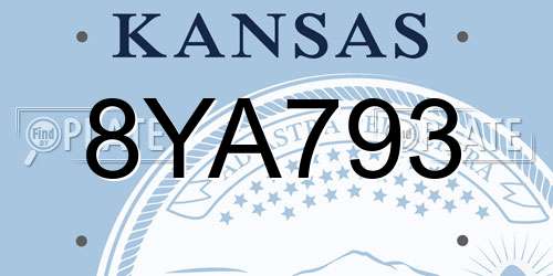8YA793 Kansas License Plate
