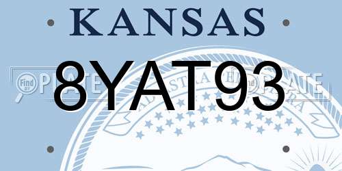8YAT93 Kansas License Plate