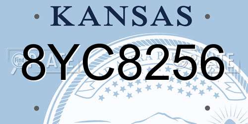 8YC8256 Kansas License Plate