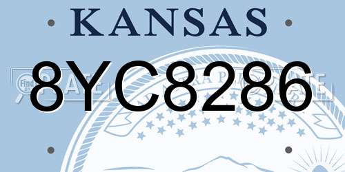 8YC8286 Kansas License Plate