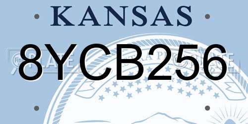 8YCB256 Kansas License Plate
