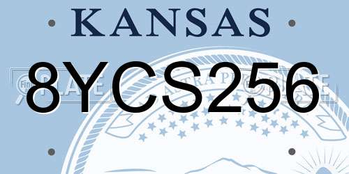 8YCS256 Kansas License Plate