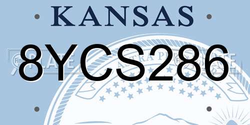 8YCS286 Kansas License Plate