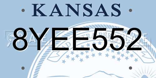 8YEE552 Kansas License Plate