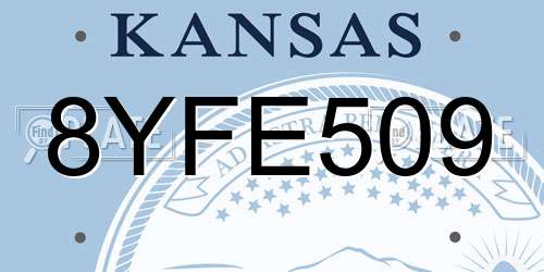 8YFE509 Kansas License Plate