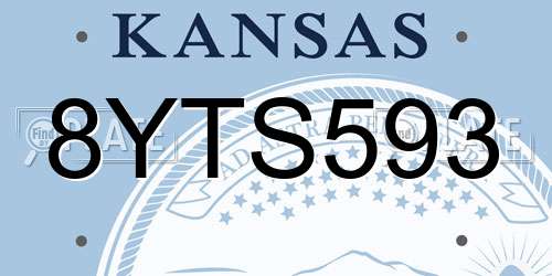 8YTS593 Kansas License Plate