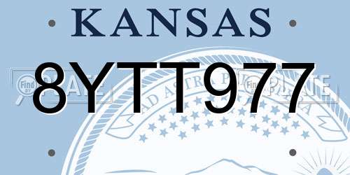 8YTT977 Kansas License Plate