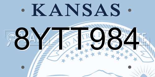 8YTT984 Kansas License Plate