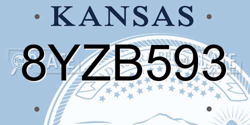 8YZB593 Kansas License Plate