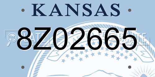 8Z02665 Kansas License Plate