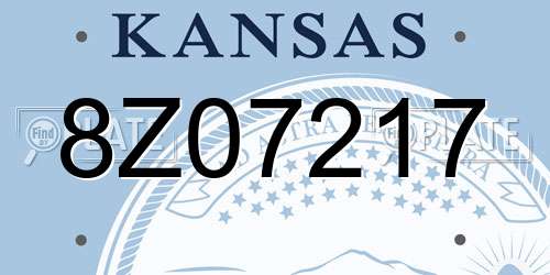 8Z07217 Kansas License Plate