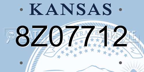 8Z07712 Kansas License Plate