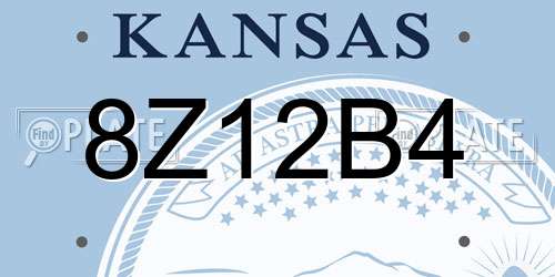 8Z12B4 Kansas License Plate