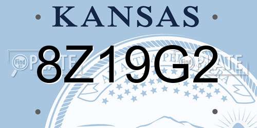 8Z19G2 Kansas License Plate