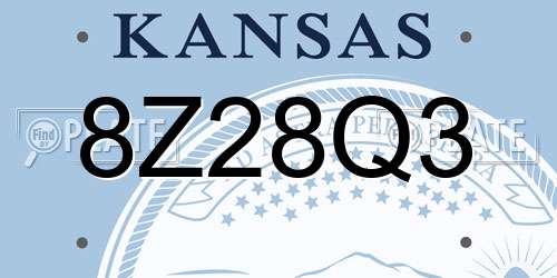 8Z28Q3 Kansas License Plate