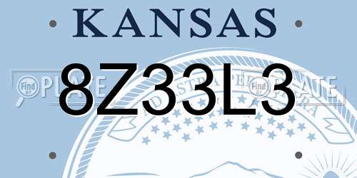8Z33L3 Kansas License Plate