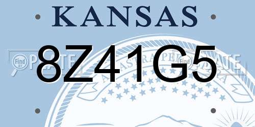 8Z41G5 Kansas License Plate
