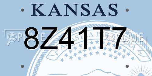8Z41T7 Kansas License Plate
