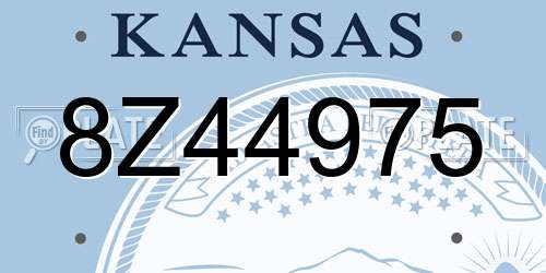 8Z44975 Kansas License Plate
