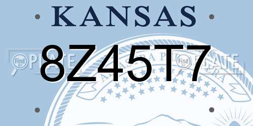 8Z45T7 Kansas License Plate