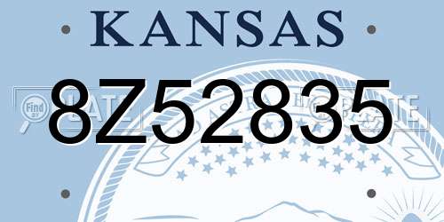 8Z52835 Kansas License Plate