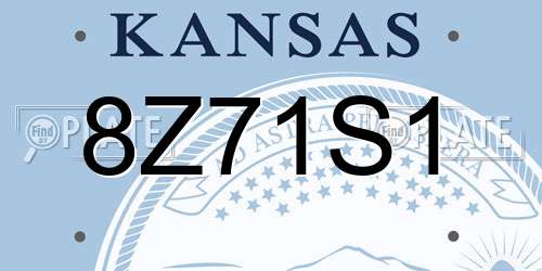 8Z71S1 Kansas License Plate