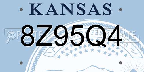 8Z95Q4 Kansas License Plate