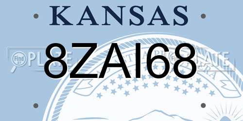 8ZAI68 Kansas License Plate