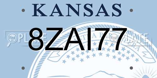 8ZAI77 Kansas License Plate