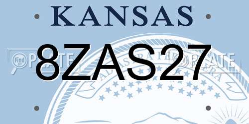 8ZAS27 Kansas License Plate