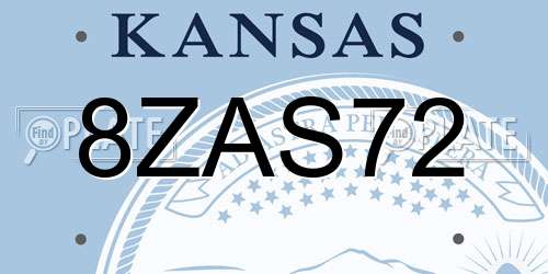 8ZAS72 Kansas License Plate