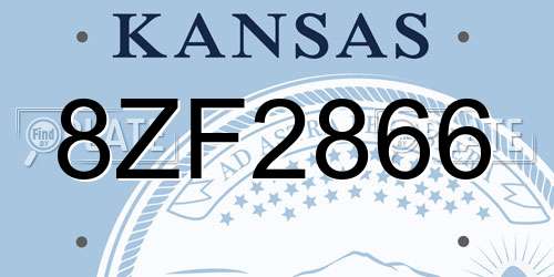 8ZF2866 Kansas License Plate