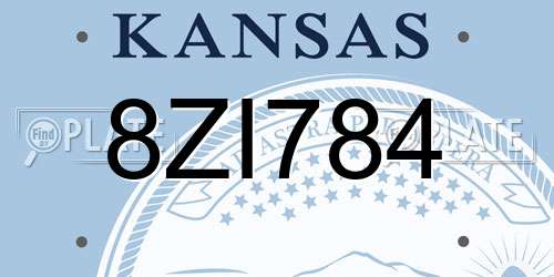 8ZI784 Kansas License Plate