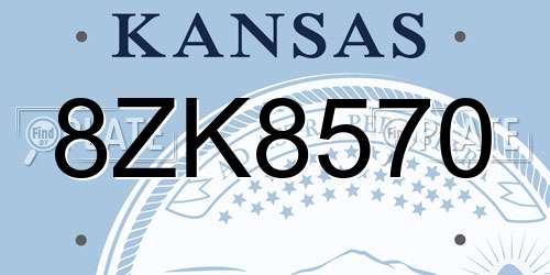 8ZK8570 Kansas License Plate