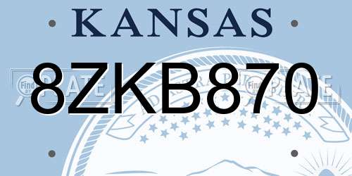 8ZKB870 Kansas License Plate