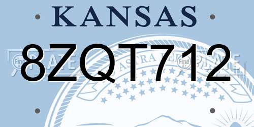8ZQT712 Kansas License Plate