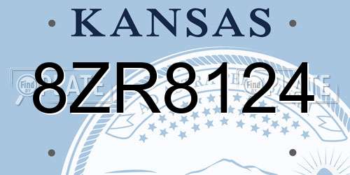 8ZR8124 Kansas License Plate