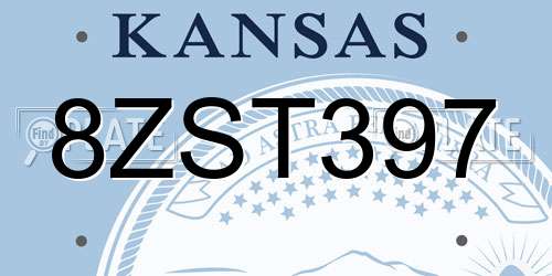 8ZST397 Kansas License Plate