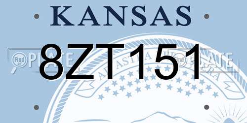 8ZT151 Kansas License Plate