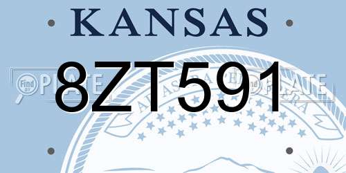 8ZT591 Kansas License Plate