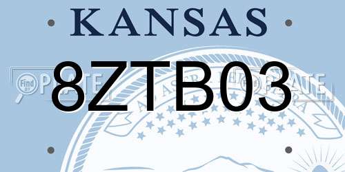 8ZTB03 Kansas License Plate