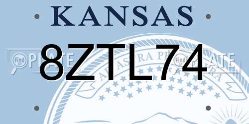 8ZTL74 Kansas License Plate