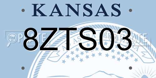 8ZTS03 Kansas License Plate