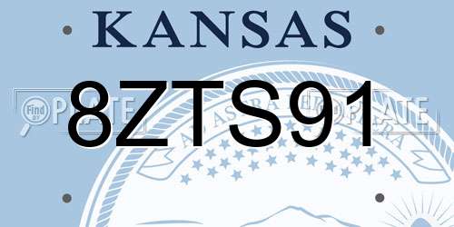 8ZTS91 Kansas License Plate