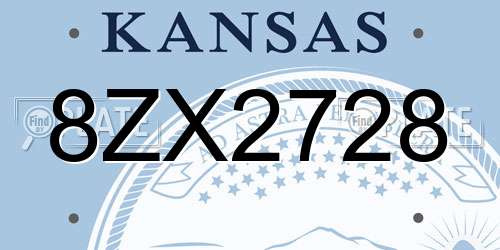8ZX2728 Kansas License Plate